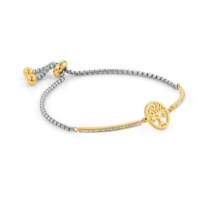 028006/017 MILLELUCI bracelet,S/Steel, CZ, YELLOWGOLD Tree of Life