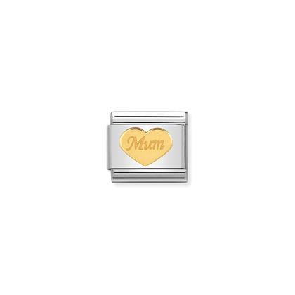 030162/38 Classic Yellow Gold Mum Heart Link
