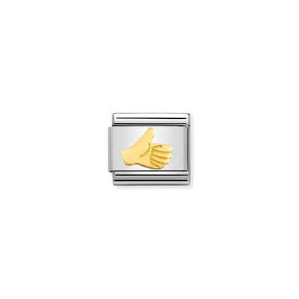 030162/61 Classic Yellow Gold Thumbs Up Link