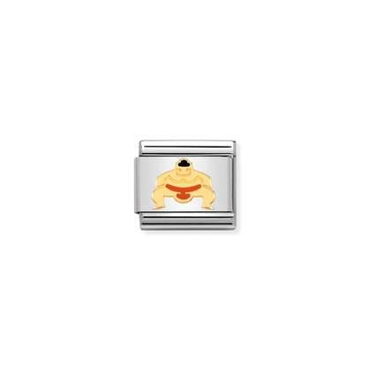 030259/20D Classic Yellow Gold Enamel Sumo Link