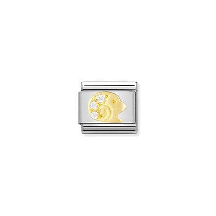 030302 Classic 18ct Yellow Gold with CZ Zodiac Link