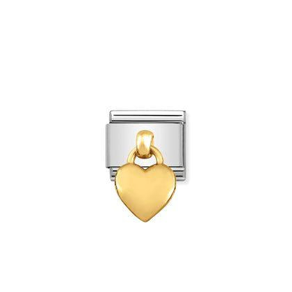 031800/01 Classic 18ct Yellow Gold Heart Drop Link