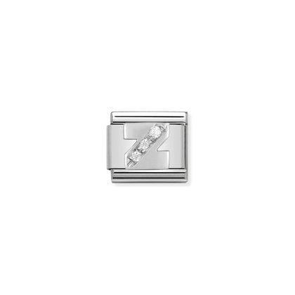 330301 Classic Silver Letter with CZ Stones Link