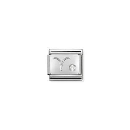 330302 Classic Silver Zodiac Link with CZ stone
