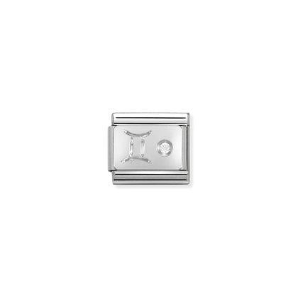 330302 Classic Silver Zodiac Link with CZ stone