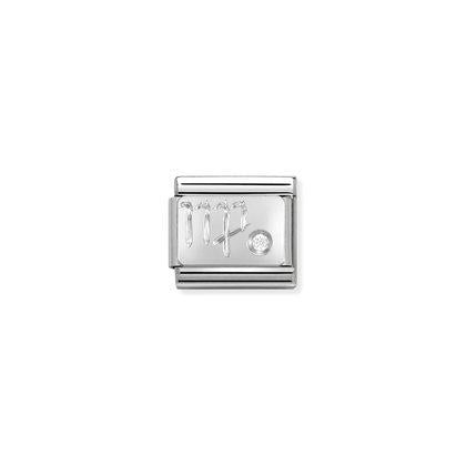 330302 Classic Silver Zodiac Link with CZ stone