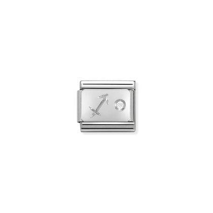 330302 Classic Silver Zodiac Link with CZ stone