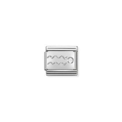 330302 Classic Silver Zodiac Link with CZ stone