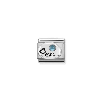 330505 Classic Silver Birth Month Plate with stone Link