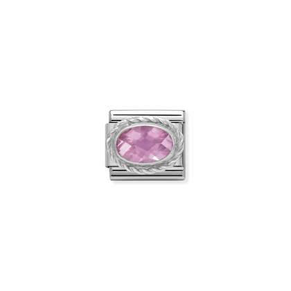 330604/003 Classic Shine Oval Pink Faceted Stone Link