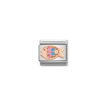 Classic Rose Gold CZ Fish Link