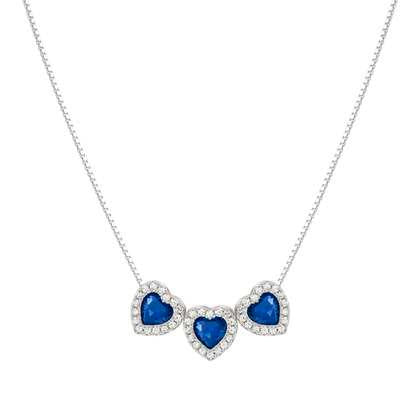 240303/012 ALLMYLOVE necklace 925 silver,CZ, BLUE