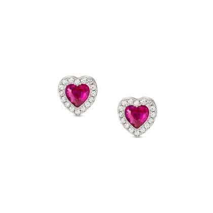 240304/006 ALLMYLOVE earrings  925 silver,CZ, RED