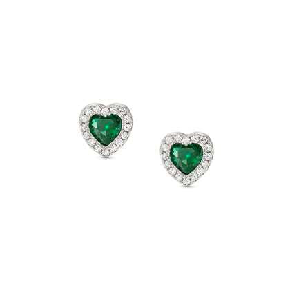 240304/014 ALLMYLOVE earrings  925 silver, CZ GREEN