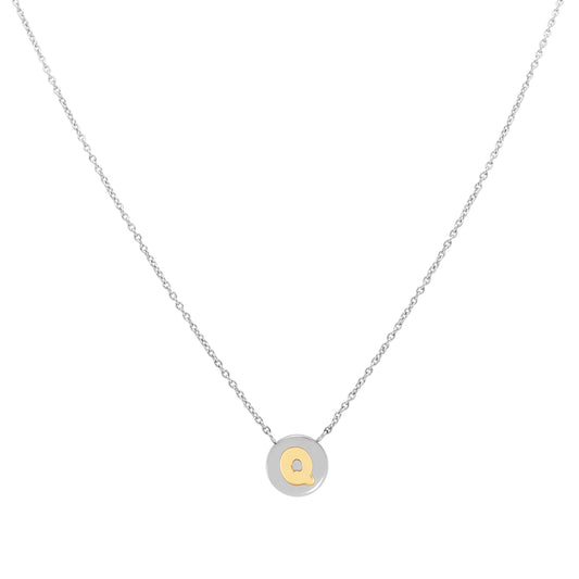 MYBONBONS necklace in st. steel and gold LETTERS (017_Q)