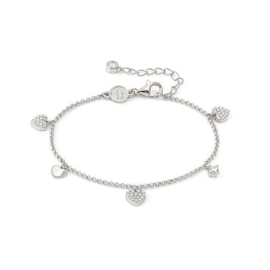 240701/001 Lucentissima Sterling Silver Multi Element Bracelet (001_Silver Heart)