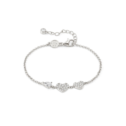 240702/001 LUCENTISSIMA Sterling Silver Heart PAVE Bracelet (001_Silver Heart)