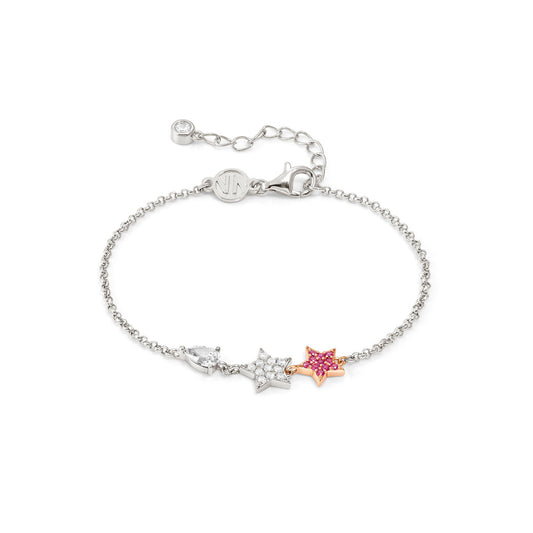 240702/033 Lucentissima Sterling Silver with 22ct RGP Bracelet (033_Rose Gold Star)