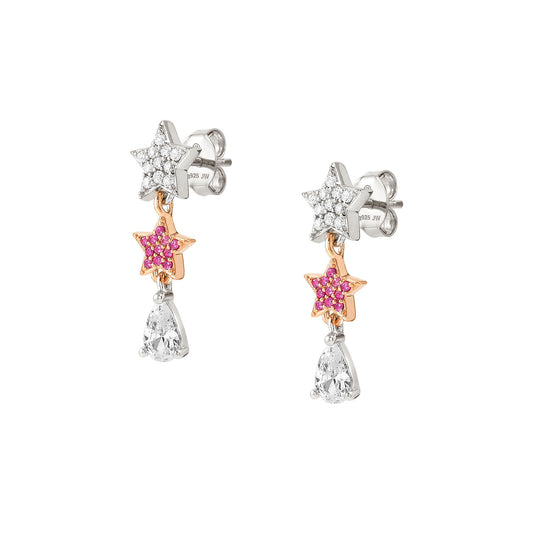 240705/033 LUCENTISSIMA earrings in 925 sterling silver and cz (PENDANTS) (033_Rose Gold Star)