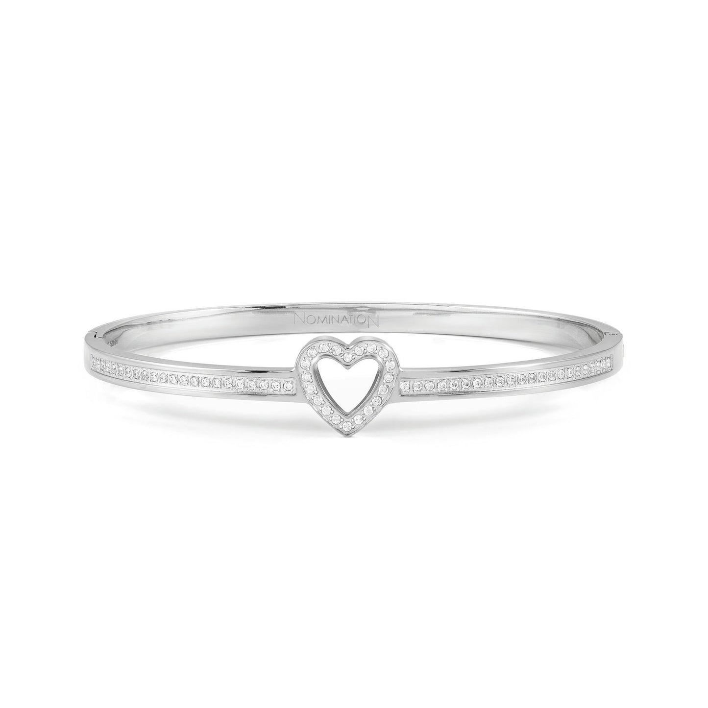 029502/004 (L) (HEART) PRETTY BANGLES bracelet in steel and cz SYMBOLS