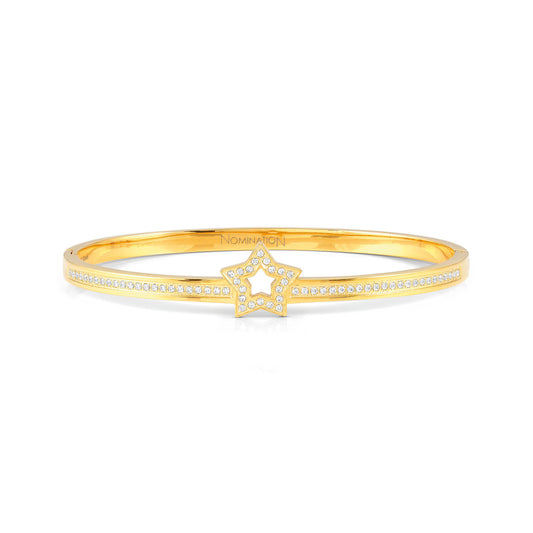 029501/009 PRETTY BANGLES bracelet in steel and cz SYMBOLS (SMALL SIZE) (009_Gold Star)