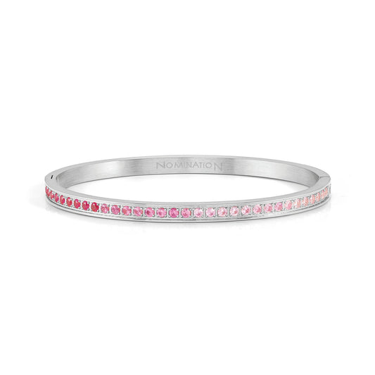 029506/002 PRETTY BANGLES bracelet in steel and cz (SIZE LARGE) (002_PINK)