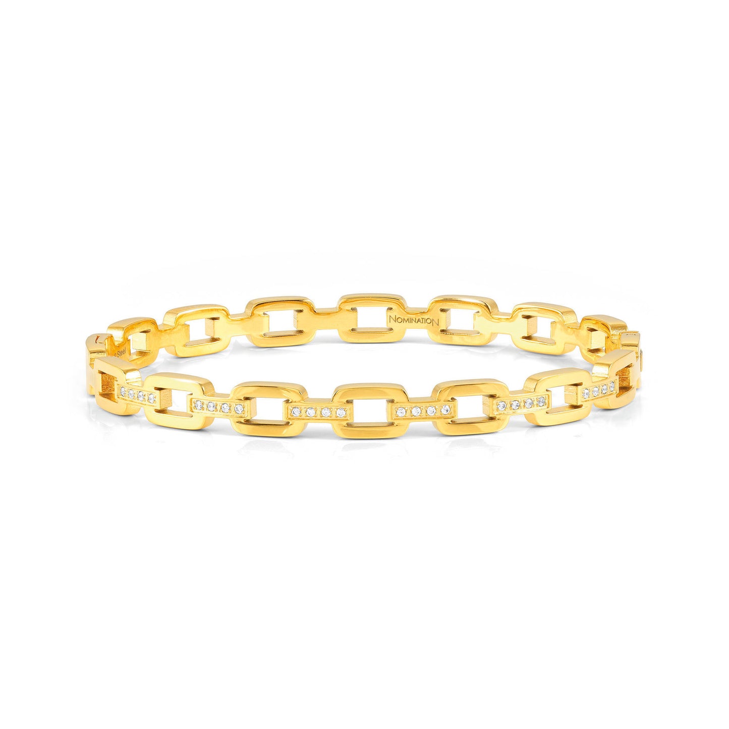 029510/012 (L) PRETTY BANGLES bracelet in steel and cz CHAIN (012_Yellow Gold)