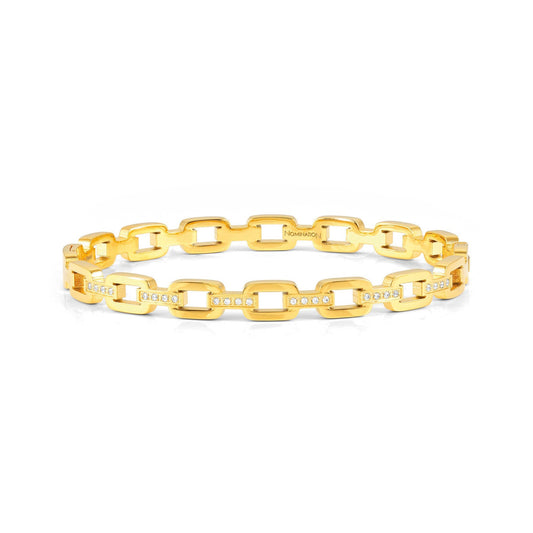 029515/012 (M) PRETTY BANGLES bracelet in steel and cz CHAIN (012_Yellow Gold)