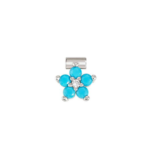 SEIMIA ed, FLORA in 925 sterling silver, stones and cz (LARGE FLOWERS) (003_TURQUOISE)