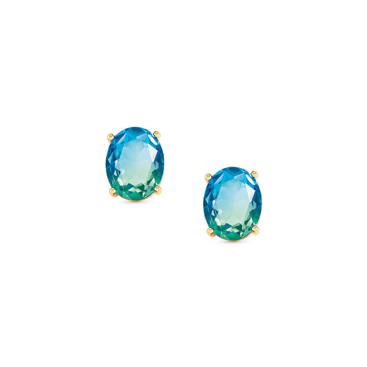 240806/026 SYMBIOSI earrings in 925 sterling silver and BICOLOR stones (026_LIGHT BLUE-GREEN fin, Yellow g)