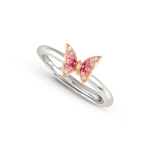 241100/040 CRYSALIS Sterling Silver & 22ct RGP Ring  (040_Butterfly_S)