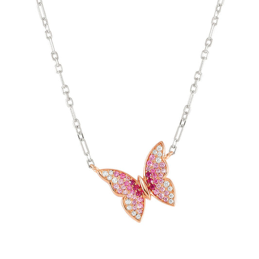 241103/040 CRYSALIS Sterling Silver & 22ct RGP Necklace (040_Butterfly)