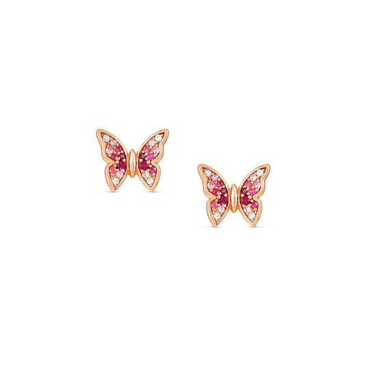 241104/040 CRYSALIS Sterling Silver & 22ct RGP CZ earrings (040_Butterfly)