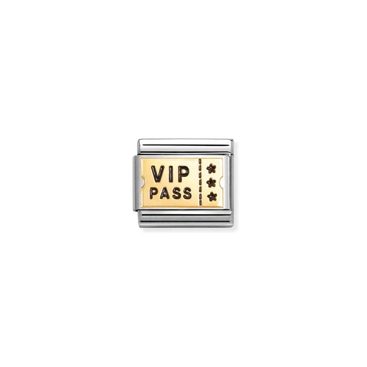 030284/62 Composable Classic PLATES steel , enamel and bonded yellow gold (62_VIP PASS)