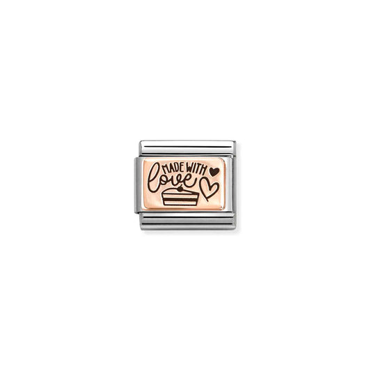 430111/24 Composable Classic PLATES (IC) steel and 9k rose gold (24_Made with love)