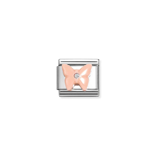 330509/14 Composable Classic STONE SYMBOLS in steel and 925 sterling silver (14_Butterfly in PINK RESIN)