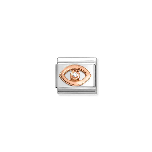 430305/49 NEW Composable Classic 9ct Rose Gold Eye with CZ Link