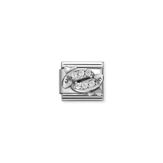 330326/12 NEW Composable Classic Sterling Silver and CZ Zodiac Link Pisces