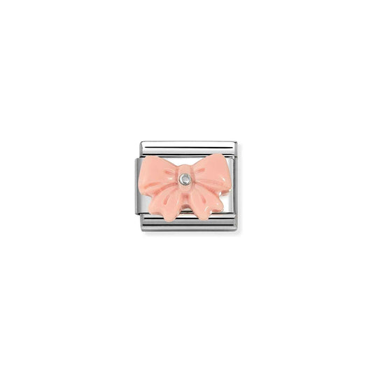 330509/21 Composable Classic Sterling Silver and Stone BOW Pink Synth Link