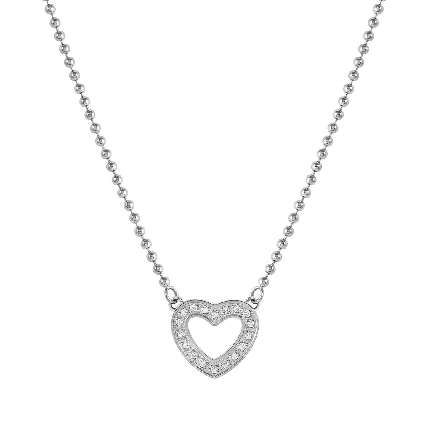 134001/022 Soffio D’Amore Stainless Steel Necklace HEART with White CZ