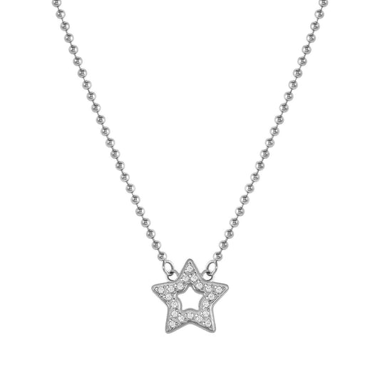 134001/023 Soffio D’Amore Stainless Steel Necklace STAR with White CZ