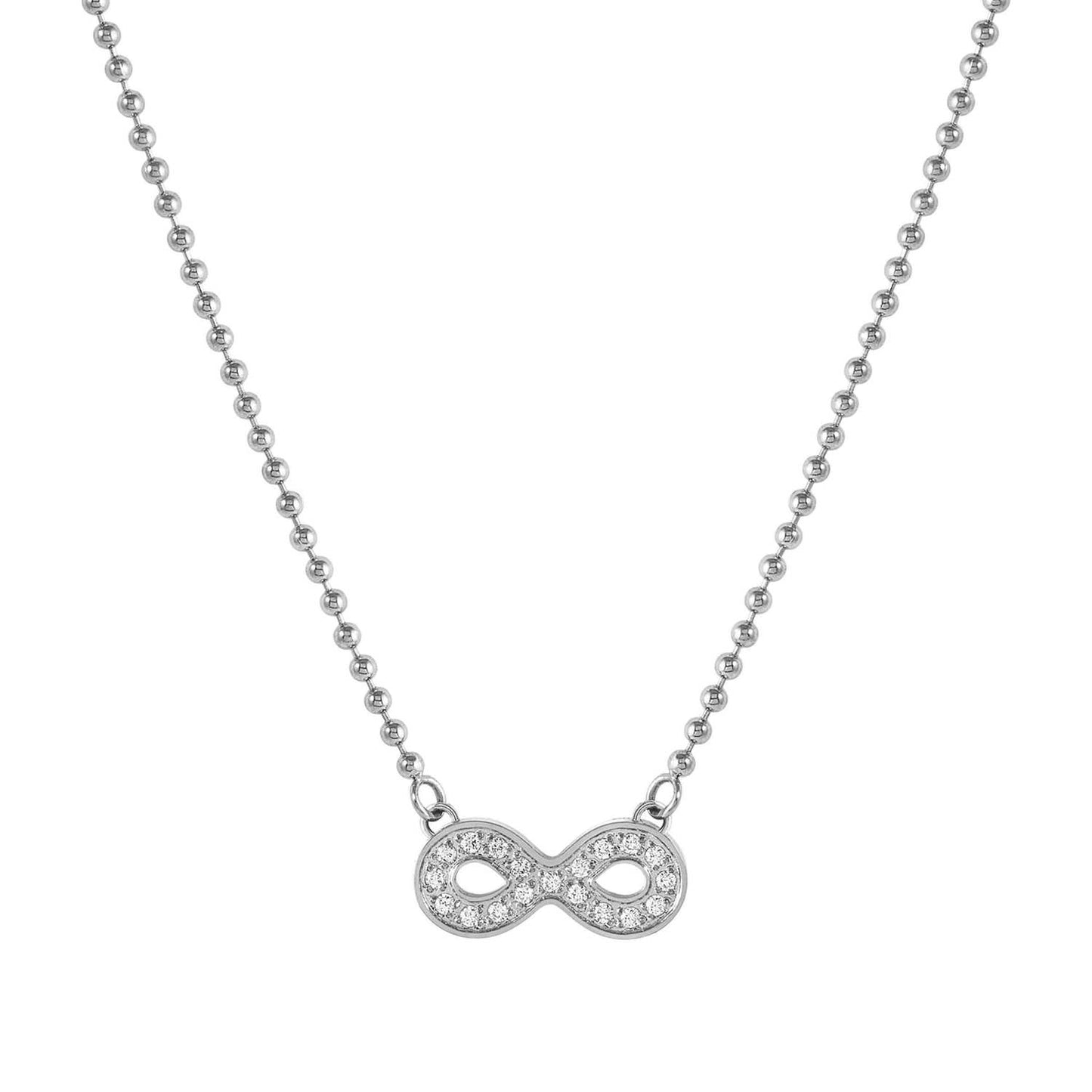 134001/024 Soffio D’Amore Stainless Steel Necklace INFINITY with White CZ