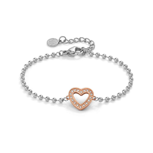 134003/022 Soffio D’Amore Stainless Steel & Rose PVD Bracelet HEART