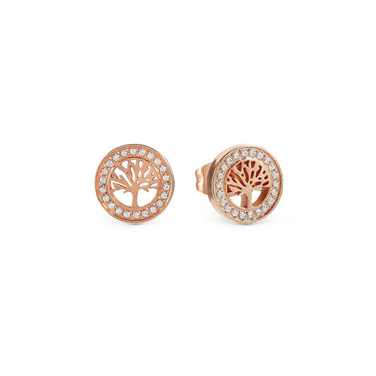 134005/017 Soffio D’Amore Stainless Steel & Rose PVD Stud Earrings TREE of LIFE