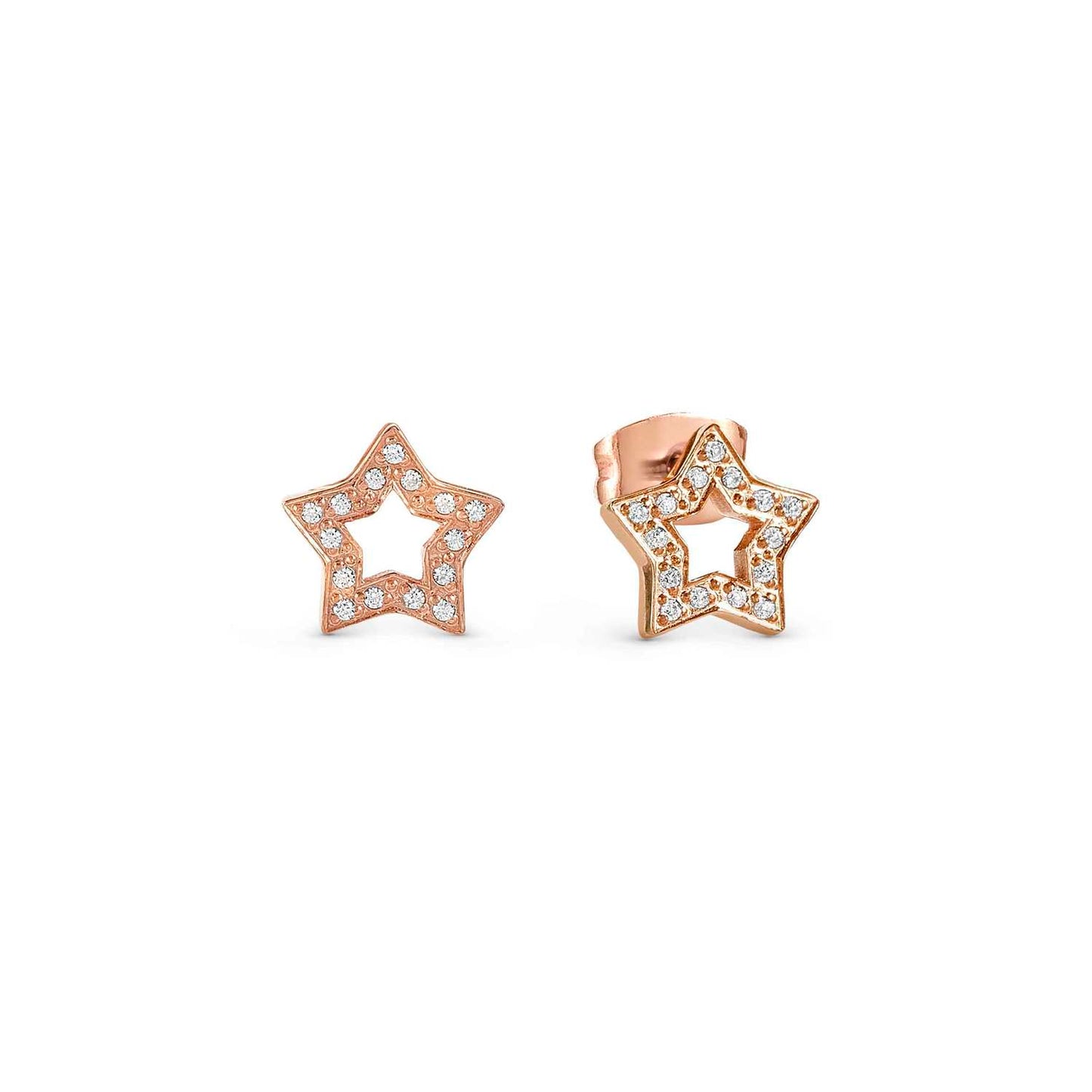 134005/023 Soffio D’Amore Stainless Steel & Rose PVD Stud Earrings STAR