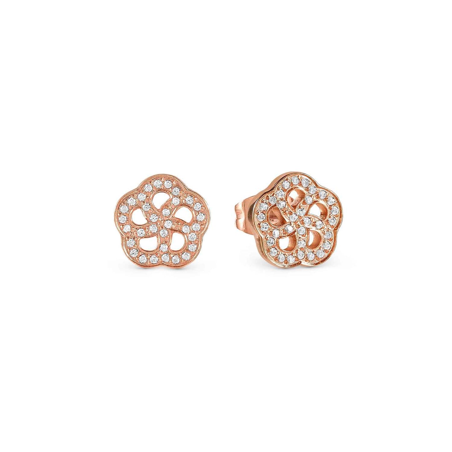 134005/059 Soffio D’Amore Stainless Steel & Rose PVD Stud Earrings FLOWER