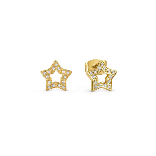 134008/023 Soffio D’Amore Stainless Steel & Yellow PVD Stud Earrings STAR