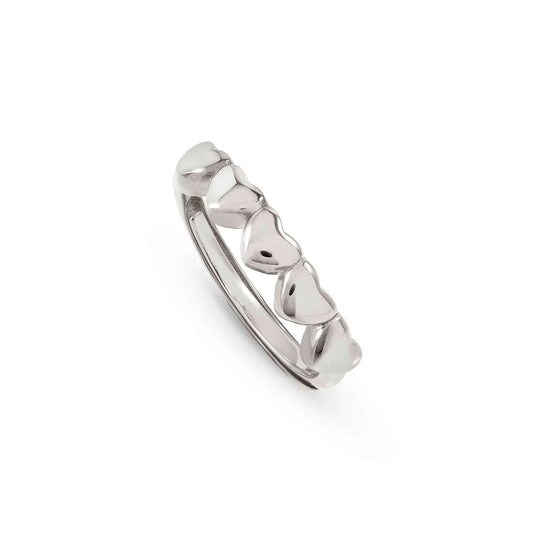 241300/004 Armonica Sterling Silver Hearts Adjustable Ring