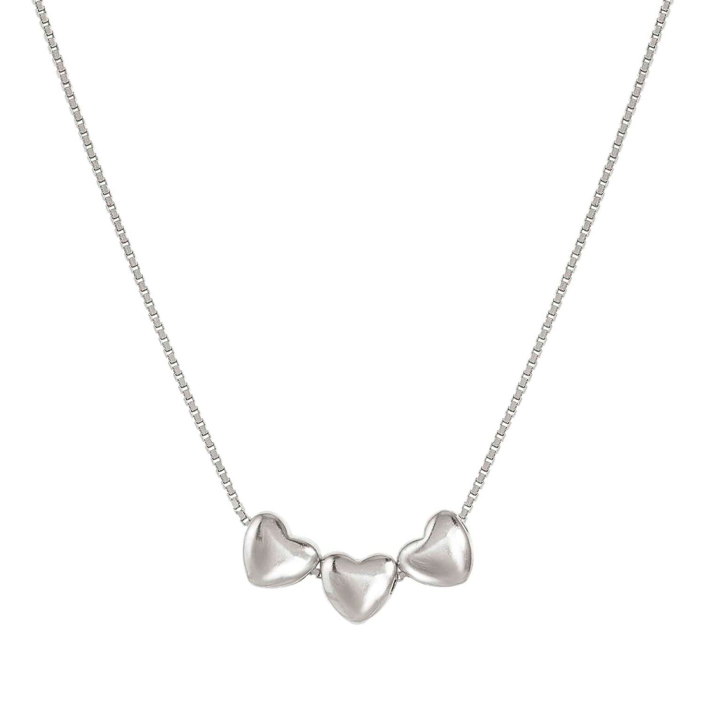 241305/004 Armonica Sterling Silver Necklace with 3 Hearts