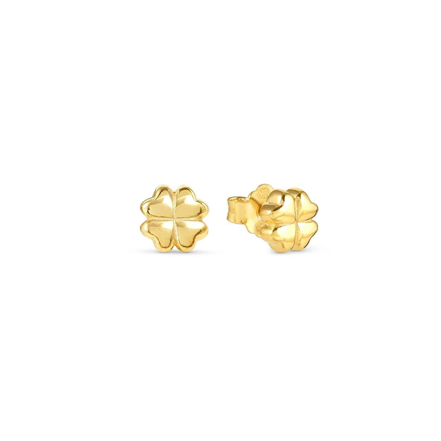 241307/001 Armonica Sterling Silver & 18ct YGP Clover Stud Earrings